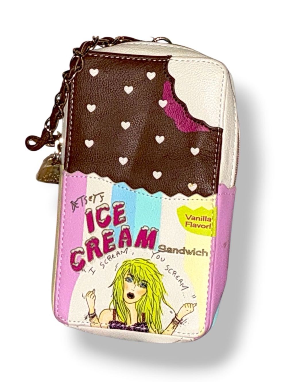 Kitsch Betsey Johnson Ice Cream Sandwich Clutch Bag !!RARE FIND!!